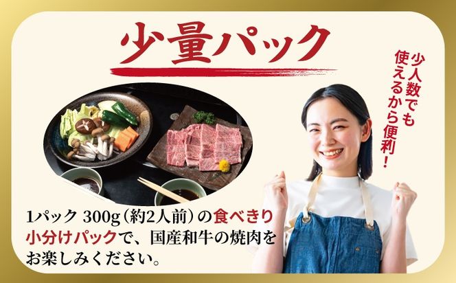 010B1925 A5ランク 国産和牛 肩ロース 焼肉用 オリジナルスパイス  小分け少量パック（300g×1P）