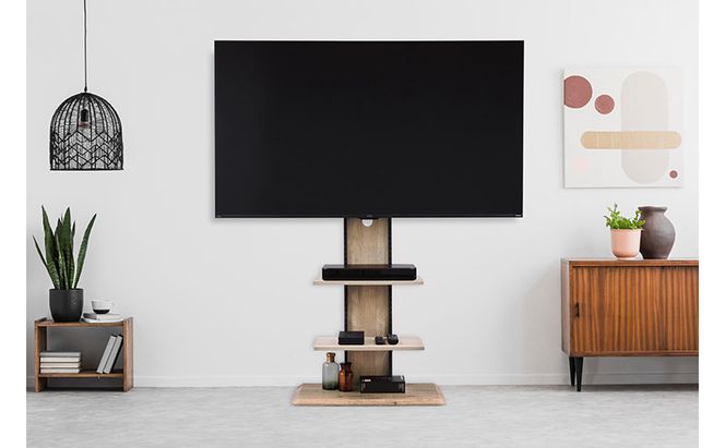 テレビ台 スタンドテレビ台 UTS-700R-LN ライトナチュラル テレビスタンド ハイタイプ おしゃれ アイリスオーヤマ  テレビ台 壁掛け風 テレビ台 木目調 テレビボード スタンドテレビ台 省スペース スリム 高さ調節 自立 新生活 65型 65インチ