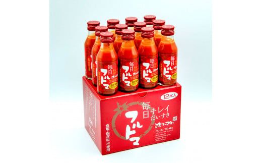 【12回定期便】食塩・砂糖・化学調味料・保存料不使用 トマトジュース 毎日フルトマ レッド 100ml×12本 箱入 / トマト 1本に約5個分のフルーツトマト 糖度8度以上 定期コース 12回【池トマト】[BQAG040]