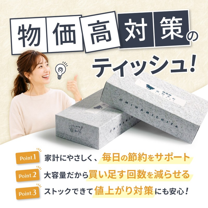 南知多町PR ティッシュ (しらすバージョン) 60個 ティッシュペーパー 紙 ボックスティッシュ BOX ティッシュ 日用品 消耗品 備蓄 生活応援 愛知県 南知多町 人気 おすすめ