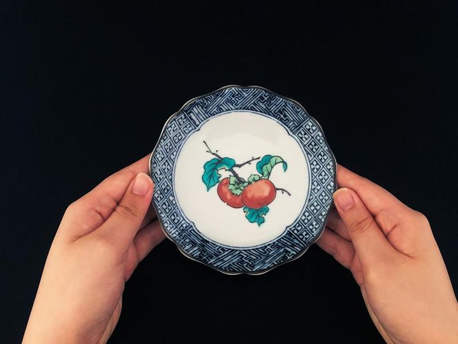 九谷焼　4.2号皿揃　果実絵変り（5枚セット）a01 工芸品 