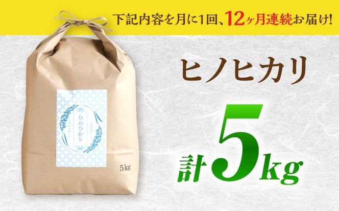【南島原市産ヒノヒカリ】5kg×12回 定期便 / 米 ヒノヒカリ / 南島原市 / 林田米穀店 [SCO003] [SCO003]