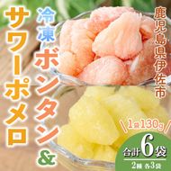 isa865 冷凍ボンタン3袋と冷凍サワーポメロ3袋食べ比べセット(合計6袋・各130g) 冷凍 ボンタン サワーポメロ 加工 食べ比べ 果物 フルーツ ハンドメイド 手づくり スムージー ヘルシー トッピング 爽やか おやつ 【薩摩美食倶楽部】