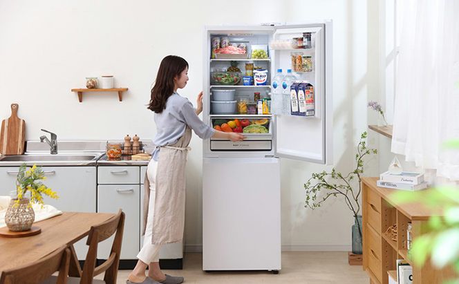ファン式冷蔵庫 274L IRSN-27A-W ホワイト 冷凍冷蔵庫 冷蔵庫 冷凍庫 2ドア 料理 調理 家電 食糧 冷蔵 保存 キッチン家電 アイリスオーヤマ 