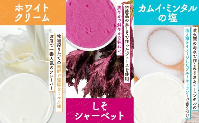 定期便 5ヵ月 連続 全5回 北海道 まきばのジェラート 6種 各2個 計12個 セット ジェラート ミルク 赤しそ カムイミンタルの塩 とうもろこし かぼちゃ 白花豆 アイスクリーム 保存料不使用 シャーベット アイス 牛乳 氷菓 