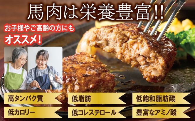 099Z316 【定期便】 桜文 馬肉ハンバーグ 120ｇ×10個 全3回 【毎月配送コース】