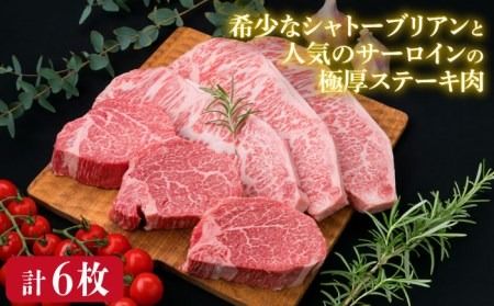 【全6回定期便】【極厚ステーキ】シャトーブリアン 約180g×3枚 サーロインステーキ 約250g×3枚 合計6枚 博多和牛 A4ランク 和牛 ヒレ《糸島》【糸島ミートデリ工房】 [ACA182]