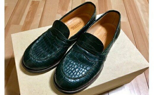 クロコダイルローファー【クロコダイルローファー革靴レザーフルオーダーメイド竜田靴一人ひとりに合わせた足型（木型orプラスチック）何十年大阪府門真市】 272230_BE009