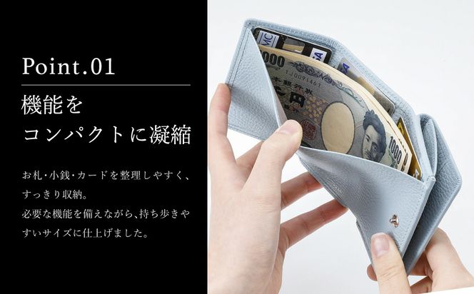 豊岡財布 Colors三つ折りウォレット AW500 ペルラ / 小銭入れ カードケース ミニマル 財布 サイフ 革小物 本革 メンズ レディース