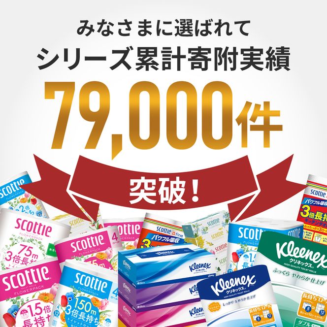 定期便 トイレットペーパー ダブル スコッティ 2倍長持ち 12ロール × 1パック フラワーパック 香り付き《 4ヶ月ごと計 3回 》