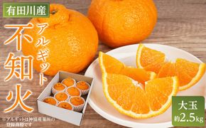 アルギット 不知火 約2.5kg 大玉 サイズ（8～9玉）| 先行予約 不知火 デコ みかん 甘い おいしい ジューシー 完熟 期間限定 数量限定 フルーツ 果物 柑橘 人気 おすすめ 高級 こだわり ギフト 旬 お取り寄せ 送料無料 和歌山 有田川町    DT014