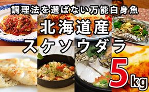 楽しみ方は10通り！メニューに困らない万能白身魚 北海道産 すけそうだら 5kg 冷凍 内臓処理済み 鮮魚