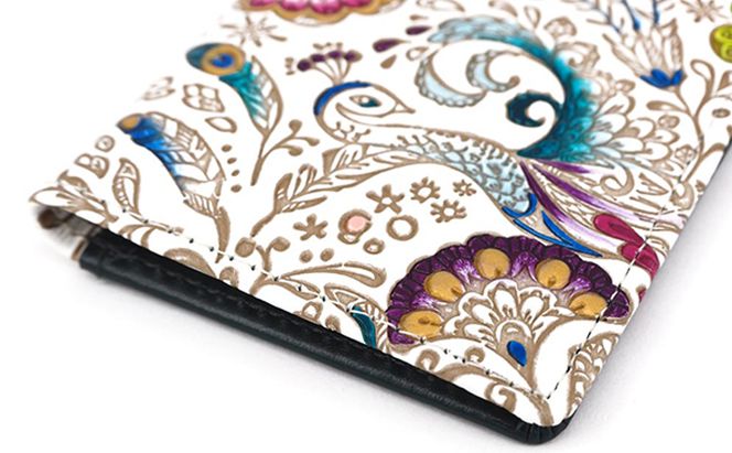 パスケース 孔雀 文庫屋大関 名刺入れ カードホルダー 名刺ケース 名刺ホルダー カード入れ 定期入れ 定期ケース 雑貨 生活雑貨 小物 革小物 革製品 本革 日用品 民芸品 工芸品 東京 東京都 墨田区