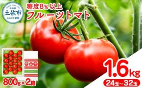 【先行予約】フルーツトマト 約1.6kg(約800g×2) 24～32玉入り 糖度 8度以上 〈2027年1月下旬から順次発送〉フルーツトマト ふるーつとまと とまと トマト 甘い 濃厚 美味しい 箱入り 野菜 料理 高知県 土佐市【ファーム輝】 [BQBM004]