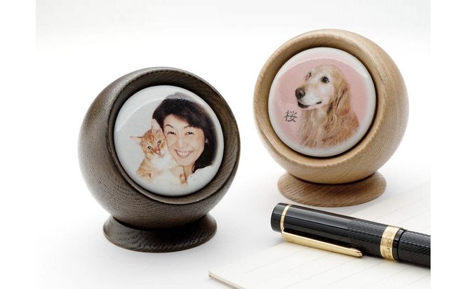手元供養にも使える写真陶板付き宝物入れ「たまてまり」 141305_NH01