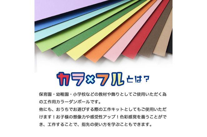 カラーダンボール【カラ × フル】12色セット 750サイズ【0063-001】