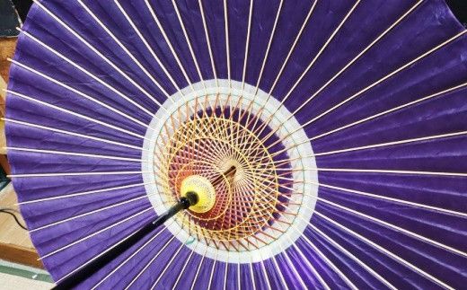 時を重ねて今に伝わる美しさ　花巻傘　蛇の目傘（紫） 【662-2】