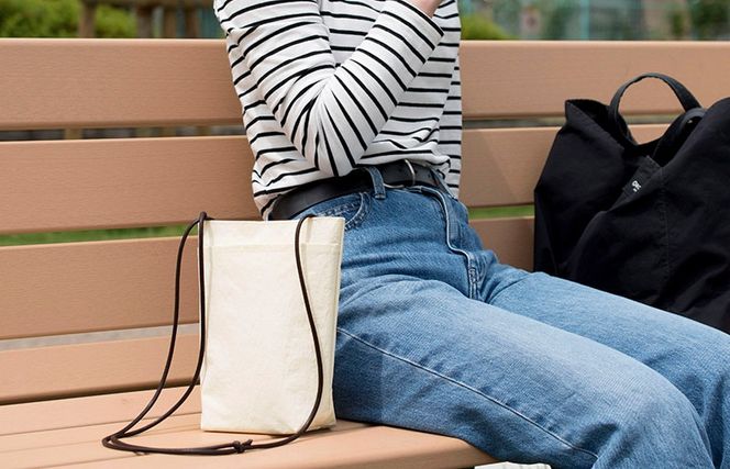 G2851 ミニショルダーバッグ KONBU(R)【アイボリー 撥水素材 ナイロン生地 日本製 軽量 ファッション】