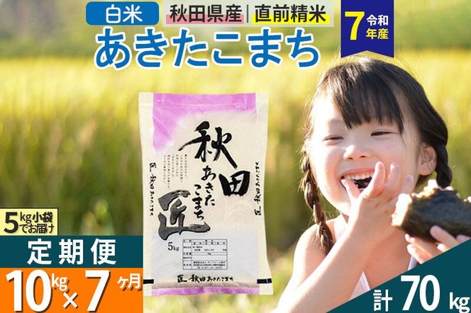 【白米】＜令和7年産＞ 《定期便7ヶ月》秋田県産 あきたこまち 10kg (5kg×2袋)×7回 10キロ お米 匠  [サンファーム西木 定期便 お米定期便 白米 あきたこまち ごはん 米 お米 精米10kg]|02_snk-010607s