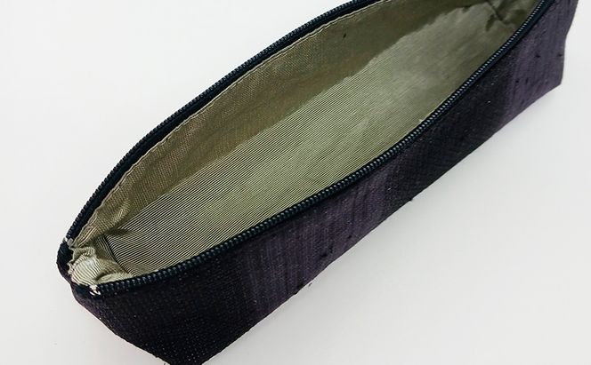 ペンポーチ ぜんまい紬 濃紫 雑貨 日用品 文房具 