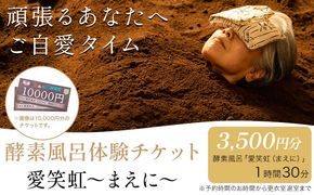 酵素風呂 愛笑虹～まえに～ 体験チケット 3500円分 株式会社トモロー 《30日以内に出荷予定(土日祝除く)》米ぬか 土俵型 酵素 風呂 送料無料---yuki_tmr_1_3500---
