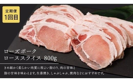 【 茨城ブランド肉の最高峰 】ローズポーク ＆ 常陸牛 贅沢 定期便 ( 全6種 ) ブランド豚 銘柄豚 豚肉 豚 肉 お肉 にく ロース 生姜焼き しゃぶしゃぶ 焼肉 バーベキュー 厚切り とんかつ ポークソテー トンテキ  牛肉 和牛 ギフト 贈答 贈り物 国産 茨城県産 茨城県共通返礼品 [AE083ci]