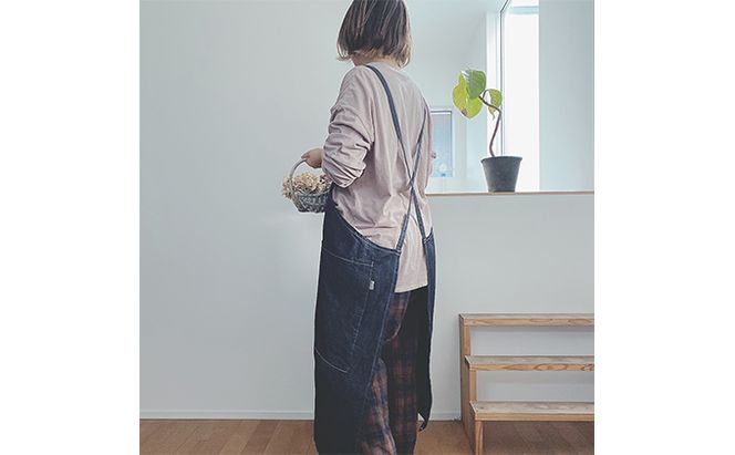 「児島デニム」おとなのデニムエプロン ファッション 雑貨 日用品 ロングエプロン 