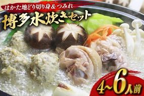 水炊き セット 4～6人前 はかた地どり 切り身 つみれ [ベネフィス 福岡県 宇美町 um40azp190030] 水たき 具材 スープ はかた地どり 切り身 つみれ