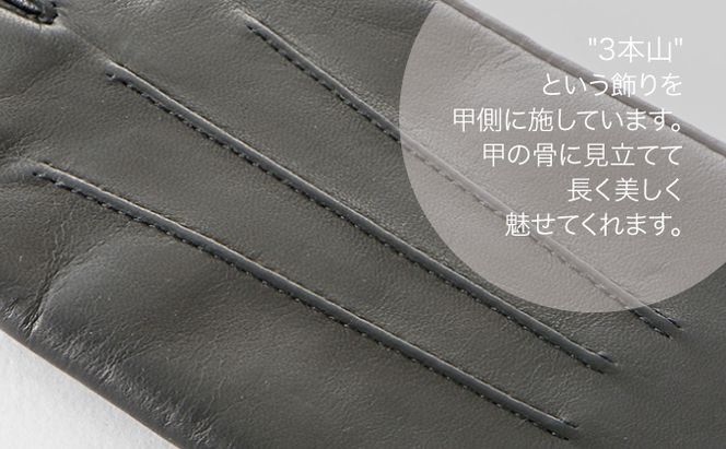 レディース イタリアンレザーグローブ ファッション 小物 イタリアンラムレザー ピケ縫い ラゲッジ 