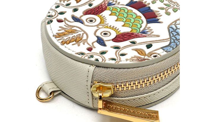 【文庫屋大関】マカロンポーチ ふくろう【皮革工芸品】 ポーチ ミニポーチ 小物入れ アクセサリー入れ イヤホン入れ 収納 保管ケース 手のひらサイズ  本革 革 皮革 工芸品 工芸 雑貨 ギフト プレゼント 日本製 東京