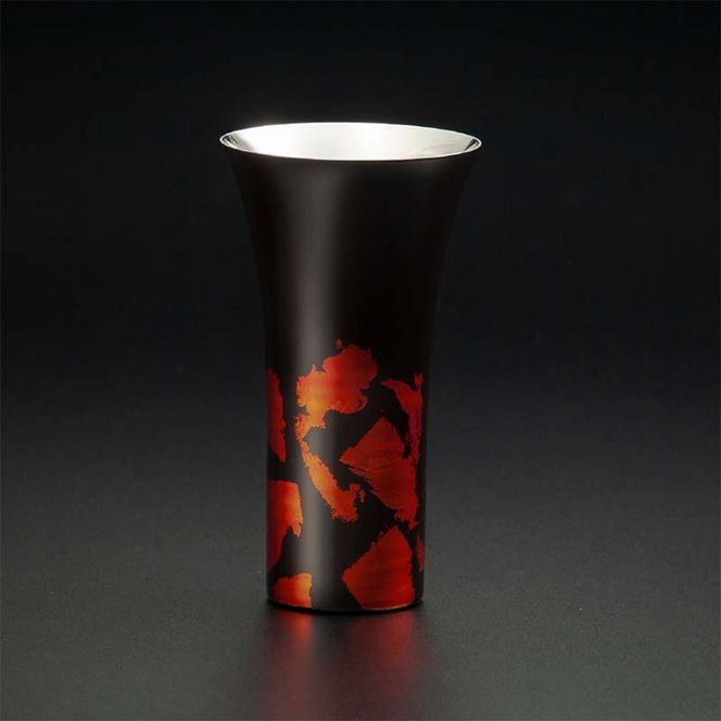 山中塗 士作手塗り 漆磨 カップシングル L 黒 金箔華切り回し 1客 380ml 漆磨カップ コップ カップ 贈答 贈り物 父の日 母の日 敬老の日 記念日 贈り物 ギフト 伝統工芸 工芸品 国産 日本製 F6P-0607