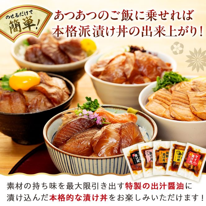 特製出汁醤油で漬け込んだ漬け丼5種セット5食分(各90g)