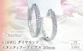 K18WG 【1.0ct】ダイヤモンドエタニティフープピアス【20mm】 CSP00052-18W SWAV034