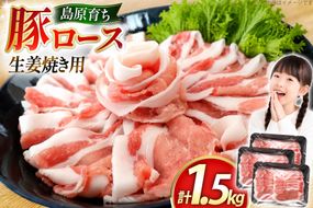 AK031 豚ロース 生姜焼き用 500g 3パック 計1.5kg [ 豚肉 ロース 小分け 肉 お肉 BBQ バーベキュー 焼肉 アウトドア スターゼン 長崎県 島原市 ]