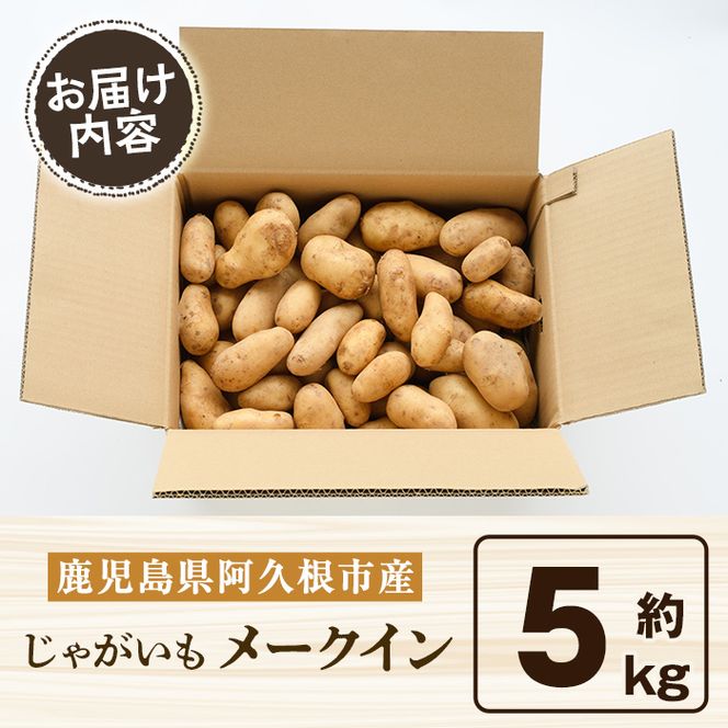 ＜先行予約受付中！2026年5月下旬以降順次発送予定＞訳あり！じゃがいも「メークイン」(約5kg) じゃがいも ジャガイモ 芋 国産 野菜 期間限定 数量限定【古田果樹園】akn093-01