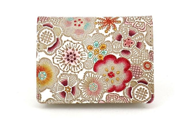 【文庫屋大関】箱まち小銭入れ 春らんまん〈茜〉【皮革工芸品】 革製品 工芸品 民芸品 牛革 財布 小銭入れ 小物入れ お祝い ギフト プレゼント 墨田区 東京都