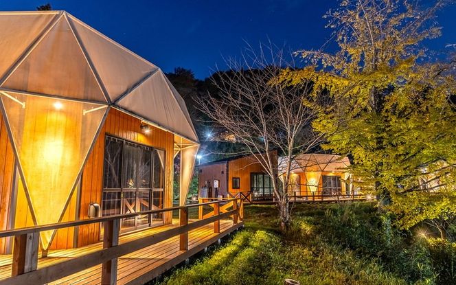 アウラテラス茨城 グランピング　宿泊利用券9,000円分（1枚）　※離島への配送不可　※2025年9月上旬頃より順次発送予定