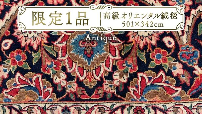 【限定1品】 アンティク・ ペルシャ 絨毯 カーシャーン産 501×342cm（FX-22089） キリム 絨毯 ギャッベ ラグ 手織り 最高級 天然 アンティーク じゅうたん カーペット [BP257-NT]