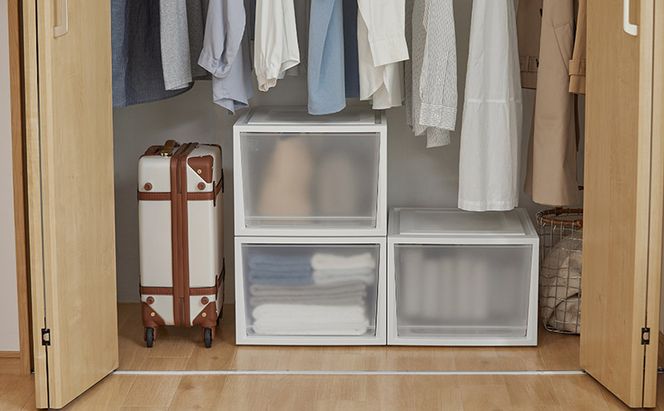 チェスト ネスティングボックスチェスト 3個セット NSBC-500D×3 ホワイト/クリア アイリスオーヤマ 収納ケース 引き出し 収納ボックス 衣装ケース クローゼット ケース プラスチック 日本製 雑貨 日用品 