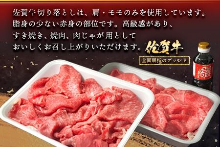 【佐賀牛】肩・もも切り落とし1kg(500g×2パック) 隔月定期便3回【A4 A5 赤身 すき焼き モモ】(H065207)