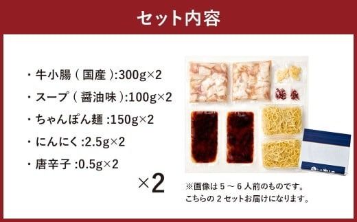博多もつ鍋 やまや もつ鍋セット あごだし醤油味（5ー6人前）×2 もつ鍋 モツ鍋 モツ セット あごだし 醬油味  冷凍 国産