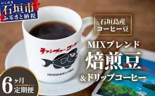 【6ヶ月定期便】石垣島産コーヒー豆MIXブレンド ドリップパック10個と焙煎豆100g×4袋セット IW-5 【沖縄県石垣市 沖縄 沖縄県 琉球 八重山 八重山諸島 石垣 石垣島 定期便 送料無料 コーヒー チャンプルー コロンビア ブラジル 豆 コーヒー豆 ドリップ 農産物 高級コーヒー】