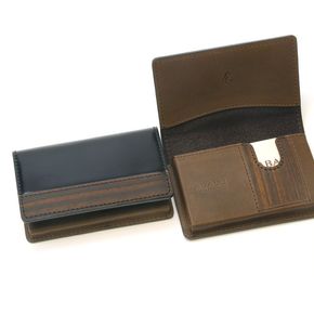 【こだわりの革アイテム】名刺ケース 　コードバン仕様（ブラック）1087036　革製品 レザー 名刺入れ
