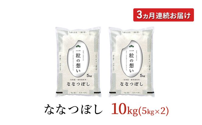 定期便3回 連続 お届け 令和7年産 北海道 赤平産 ななつぼし 10kg 白米 精米 米 北海道 ごはん ご飯 ライス おにぎり 定期便 定期 お楽しみ 3回