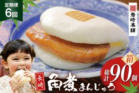 BJ036 岩崎本舗 【6回定期便】長崎角煮まんじゅう 15個入 (箱) [長崎県 島原市]