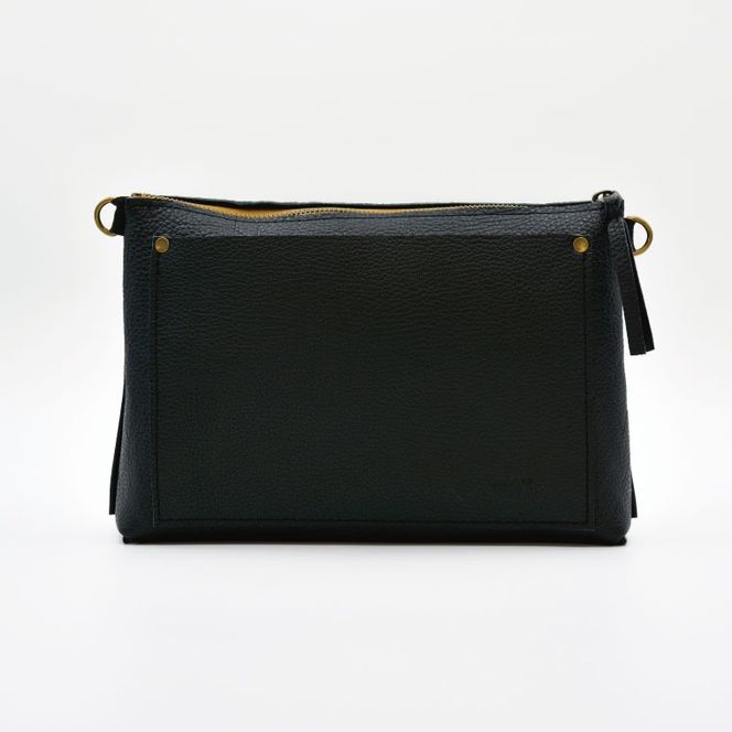 益子の革工房maharoのショルダーポーチ（M）ブラック｜栃木県 益子町 ふるさと納税 ショルダーポーチ 牛革 手作り（AX106-3）