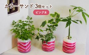 カラーサンド 3個 セット ピンク系 植物 インテリア ガーデン 