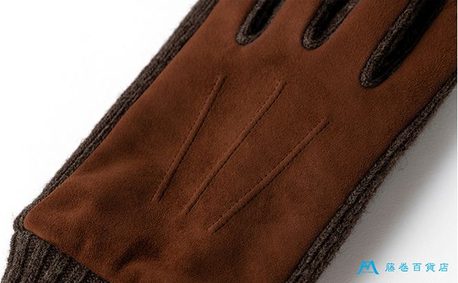 【KURODA】藤巻百貨店別注 やぎ革スウェードメンズグローブ スマホ対応モデル ファッション ファッション小物 