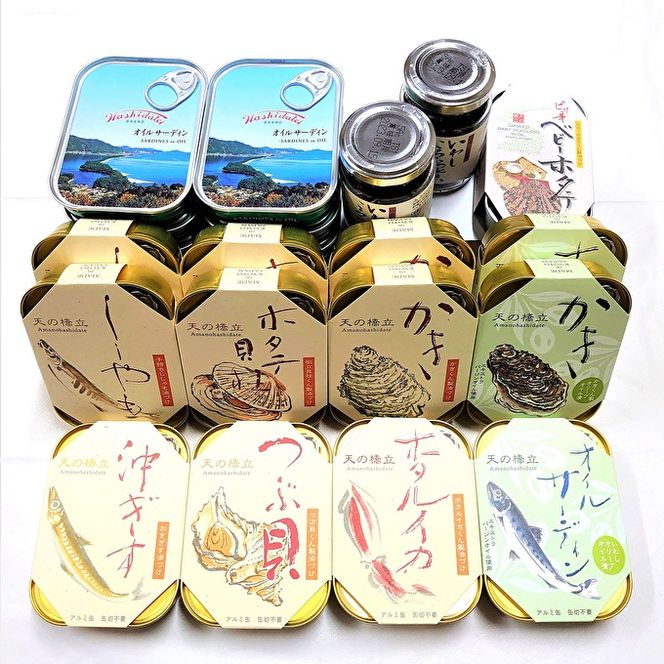 竹中罐詰 オリジナルセット (25点詰め合わせ オイルサーディン含む) 加工食品 魚貝類 オリジナルセット 詰め合わせ 缶詰 佃煮 いわし 