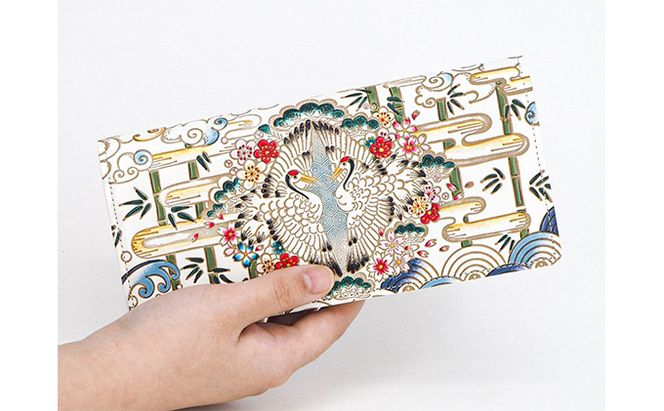 長財布 スッキリ大人の財布 束入れ むかい鶴 文庫屋大関 お札を折らない 財布 レディース レザー 本革 革 文庫革 薄い スリム 軽量 スリム財布 レディース財布 お財布 札入れ 札束入れ 日本製 和風 東京 墨田区